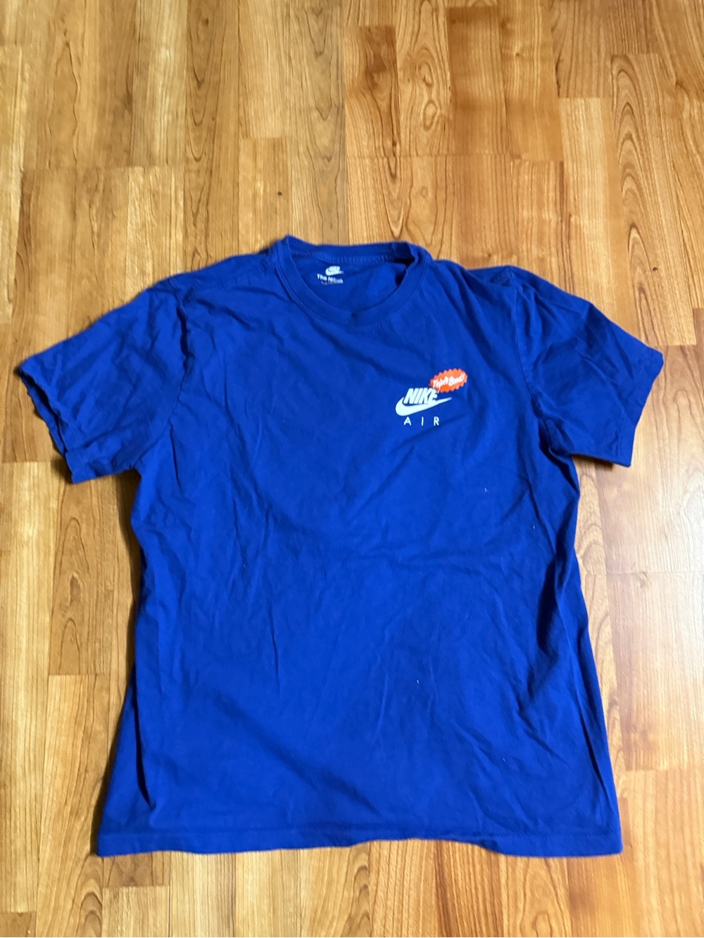 Nike Men's Crewneck T-Shirt in Royal Blue with Orange Accent